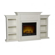 Holly & Martin Southern Enterprises Fredricksburg Electric Fireplace w/Bookcases in Ivory - B00917UCEM